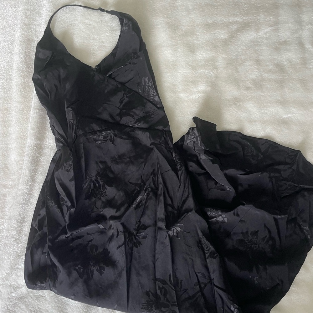 Skylar + Madison Strapless Black Brocade Floral Dress